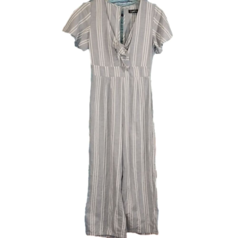sailor Suit Stripped Jumpsuit